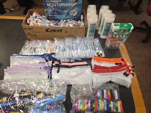 Personal-care supplies used for the Women’s Shelter Care-Kit Project